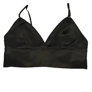 BABATON x ARITZIA SATIN BLACK GOTH ADJUSTABLE STRAP BRA TOP XXS thumbnail 4