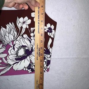 NWT Express square neck Floral Crop Top XS Burgundy Square Neck Sleeveless‎ thumbnail 4
