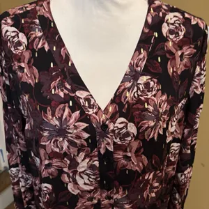 Garnet Hill Dress Women 12 Black Moody Floral Pockets Knee Length‎ Boho Artsy thumbnail 5