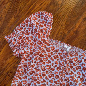 NWOT Madewell Button-Front Smocked-Back Top in Piccola Floral 8 Medium thumbnail 5
