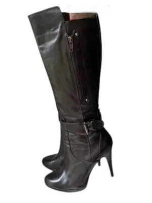 Nine West Black Knee-High Stiletto Boots thumbnail 5