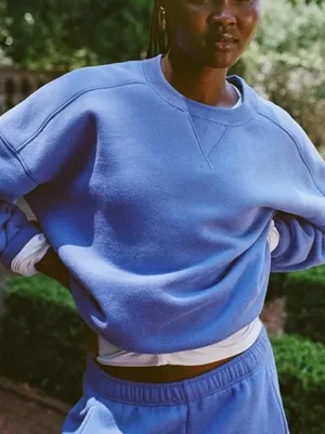 Aerie Cloud Fleece Classic Crewneck | Ice Blue thumbnail 1