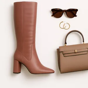 Cole Haan Knee High Leather Boots Women 7.5B Dusty Rose Luxe Heel EUC Designer thumbnail 16