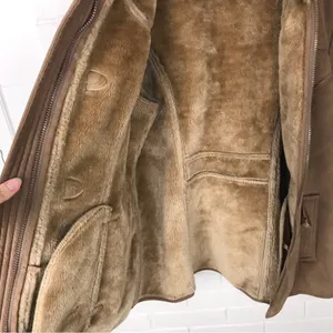 Liz Claiborne Vintage Faux Fur Faux Suede Brown Toggle Jacket Size L thumbnail 4
