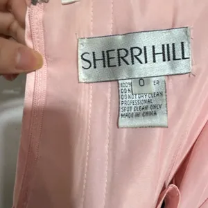 Sherri Hill Pink, Navy Empire Waist Strapless Mermaid Full Length Formal Gown 0 thumbnail 10