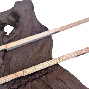 YA Los Angeles Bronze Brown Rosette Shoulder Mini Dress Medium Elastic Waist Tie thumbnail 12