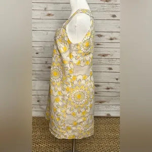 LOFT linen sleeveless sunflower sundress thumbnail 2