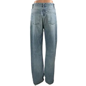Zara Women's Blue High Rise Relaxed Straight Wide Leg Denim Jeans Pants Size 4 thumbnail 3