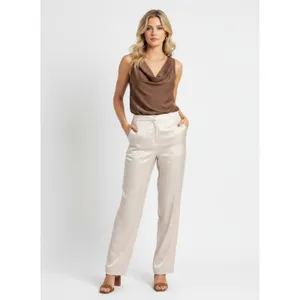H&M Tan Shiny Metallic Trouser Pants 4 NEW thumbnail 7