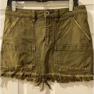 NWOT free people green cargo skirt size 26 thumbnail 1