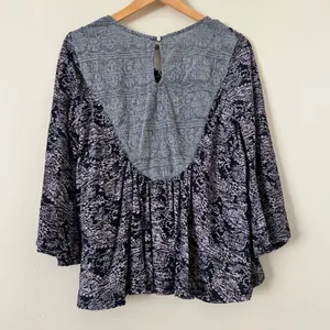 Anthropologie Marcella Peasant Top‎ S Women's Blouse Purple Bell Boho Baby Doll thumbnail 6