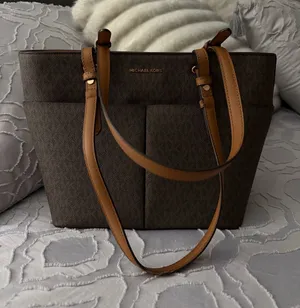 Michael Kors Brown Signature Tote with Tan Leather Straps thumbnail 1