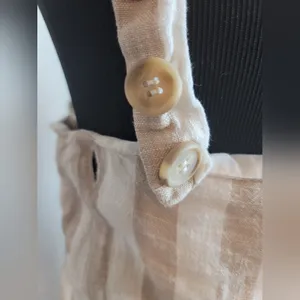 H&M Striped Cream Sleeveless Jumpsuit. Wide Leg. Linen Blend thumbnail 5