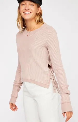 Free People Cropped Interlaken Sweater thumbnail 1