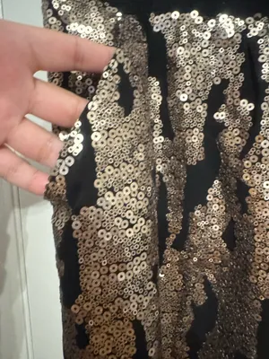 Hei Hei Anthropologie Sequin Drawstring Pants Joggers Gold Black Women's Size M thumbnail 3
