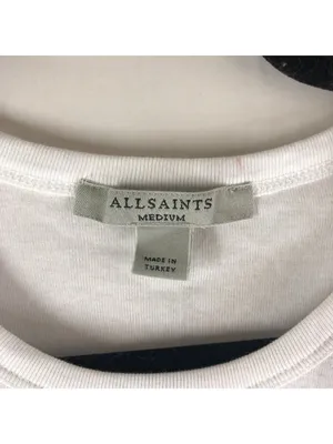 All Saints Womens Stevie Tee Shirt Short Sleeve Optic White M thumbnail 4
