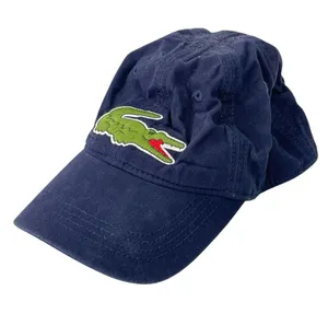 Lacoste Women's Navy Blue Patch Crocodile Logo Embroidered Strapback Cap Hat OS thumbnail 1