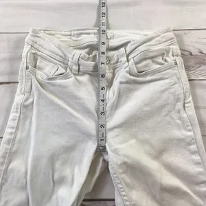 ZARA Women Basic White Denim Straight Fit Jeans thumbnail 9