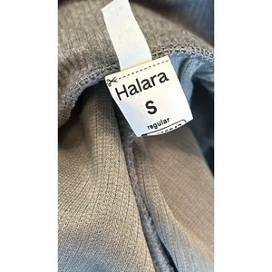 Halara Ribbed High Waisted Drawstring Wide Leg Fleece Trousers Gray S thumbnail 4