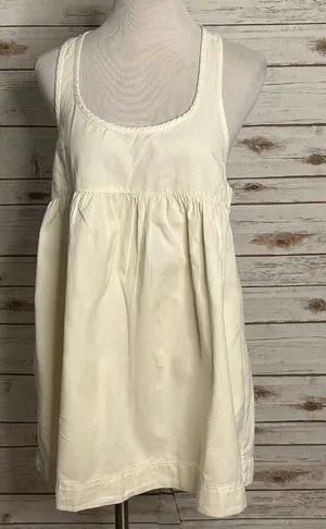 NWT Free People ivory cotton racerback babydoll swing mini dress Size Medium thumbnail 1