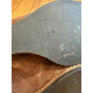 Kate Spade New York Saundra Honey Brown Suede Lace Up Wedge Boot Size 7.5 $298 thumbnail 10