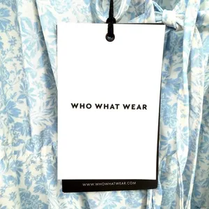 Who What Wear Milkmaid Dress Women XXL Blue Floral Boho Romantic Coastal Prairie thumbnail 5