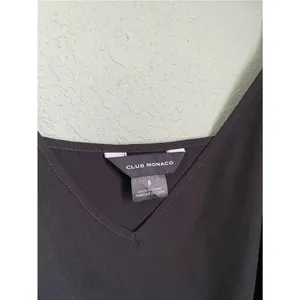 Club Monaco Minimalist 90s Spaghetti Strap Slip Mini Dress Size 8 M Black thumbnail 4