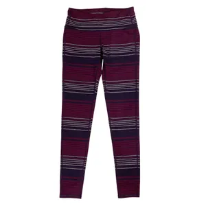 Athleta Womens‎ High Rise Striped Leggings Purple Burgundy Grey Small 349333-01 thumbnail 2
