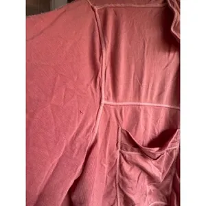 Intimately Free People Pink Long Sleeve Button Down Pajama Top Cropped Size XS thumbnail 8