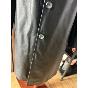 Madison & Max long leather jacket stylish size medium in excellent condition thumbnail 3