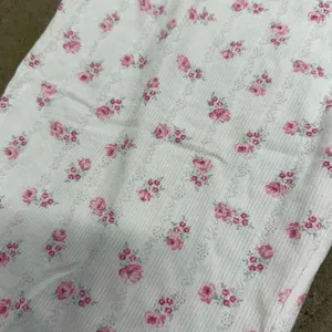 Vintage pointelle coquette rose floral ruffled pj pants thumbnail 2