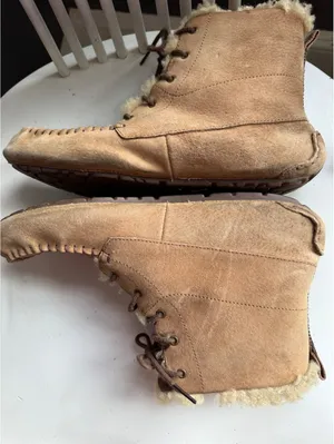 UGG Women's Lace-Up Shearling Lined Boots in Chestnut thumbnail 9