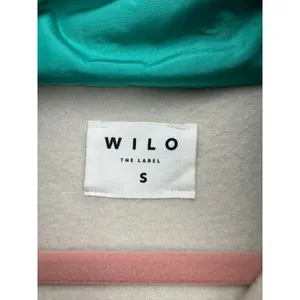 Wilo The Label Cosy Fleece Snap Mock Neck‎ Pullover Clay Teal WL-323-09 S NEW thumbnail 2
