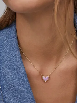 Kendra Scott Ari Heart Pendant Necklace - Bubble Gum Pink Opal thumbnail 5