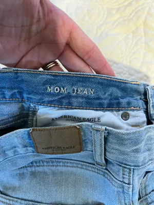American Eagle Mom Jeans Distressed Light Wash Denim thumbnail 3