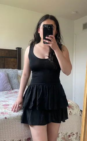 Vintage Black Ruffled Dress thumbnail 1