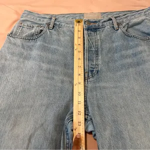 Everlane Cotton Light Blue Denim Button Fly High Rise‎ Straight Ankle Jean thumbnail 12
