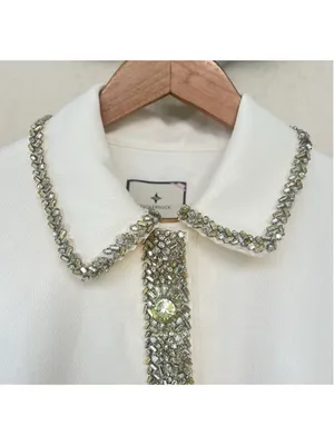 New Tuckernuck Winter White Embellished Nicola Dress Large Boxy Formal Classic thumbnail 9