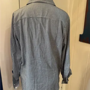 Tommy Hilfiger Black and White Houndstooth Check Button-Down Shirt Sz M thumbnail 3