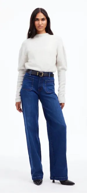 Madewell Women's The Perfect Vintage Wide-Leg Jeans size 28 petite blue thumbnail 1
