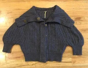 Purple or Gray Chunky Knit Oversized Sweater in Small thumbnail 1