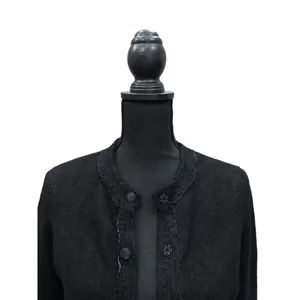 Vince‎ Womens Size Small 100% Cashmere Sweater Cardigan Black Beads Pockets thumbnail 2