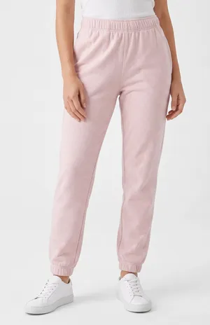 Hollister Sweatpants Womens S Fleece Joggers Light Pink Elastic Waist Excellent thumbnail 1