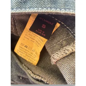 Romwe Punk Star Pattern Raw Trim Flap Pocket Cargo Boyfriend Jeans Denim Small thumbnail 8