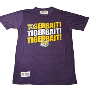 LSU T-Shirt Womens Medium Purple Tee TigerBait Section 101 Majestic‎ NEW thumbnail 1