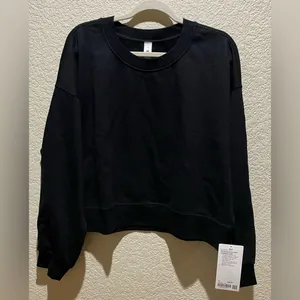 NWT Lululemon Perfectly Oversized Cropped Crew Top Black Size 12 thumbnail 5