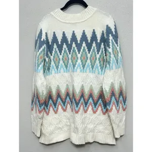 Talbots Wool Blend Sweater Women's Size Small Fair Isle Zig Zag Chevron Ski Soft thumbnail 2