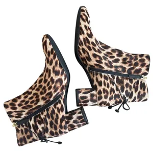 Tory Burch Laila Leopard Calf Hair Ankle Booties Bow Size 8.5 thumbnail 7