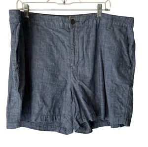 A New Day Women’s Size‎ 18 Blue Chambray Shorts 100% Cotton Lightweight Summer thumbnail 1