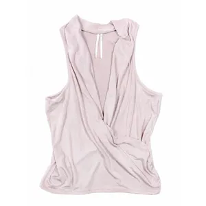 Anthropologie Size M Blush Pink Draped Sleeveless Top Soft Knit Faux Wrap thumbnail 4